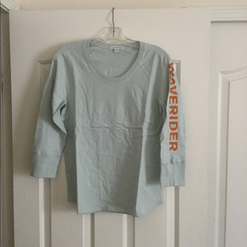 James Perse blue 3/4 sleeve tee